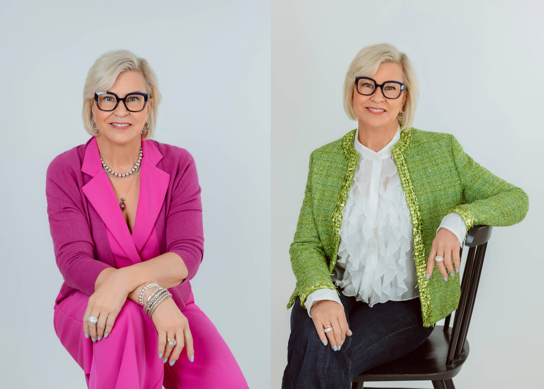 Collage of Headshots wardrobe  for a woman, at Photography Studio in Lexington, Massachusetts