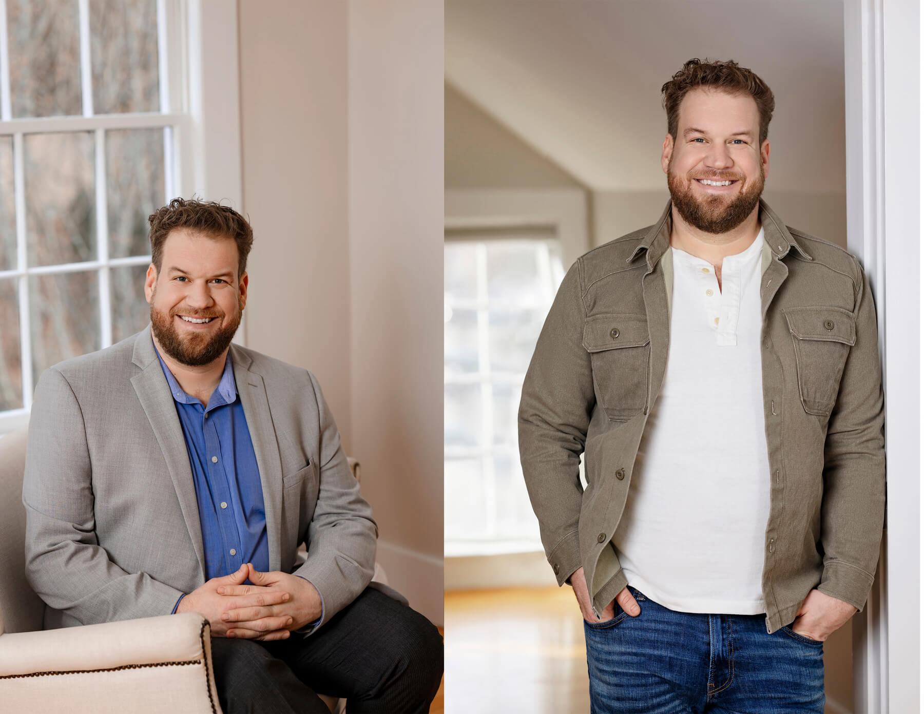 Collage of men Headshots wardrobe  for a man, at Photography Studio in Lexington, Massachusetts