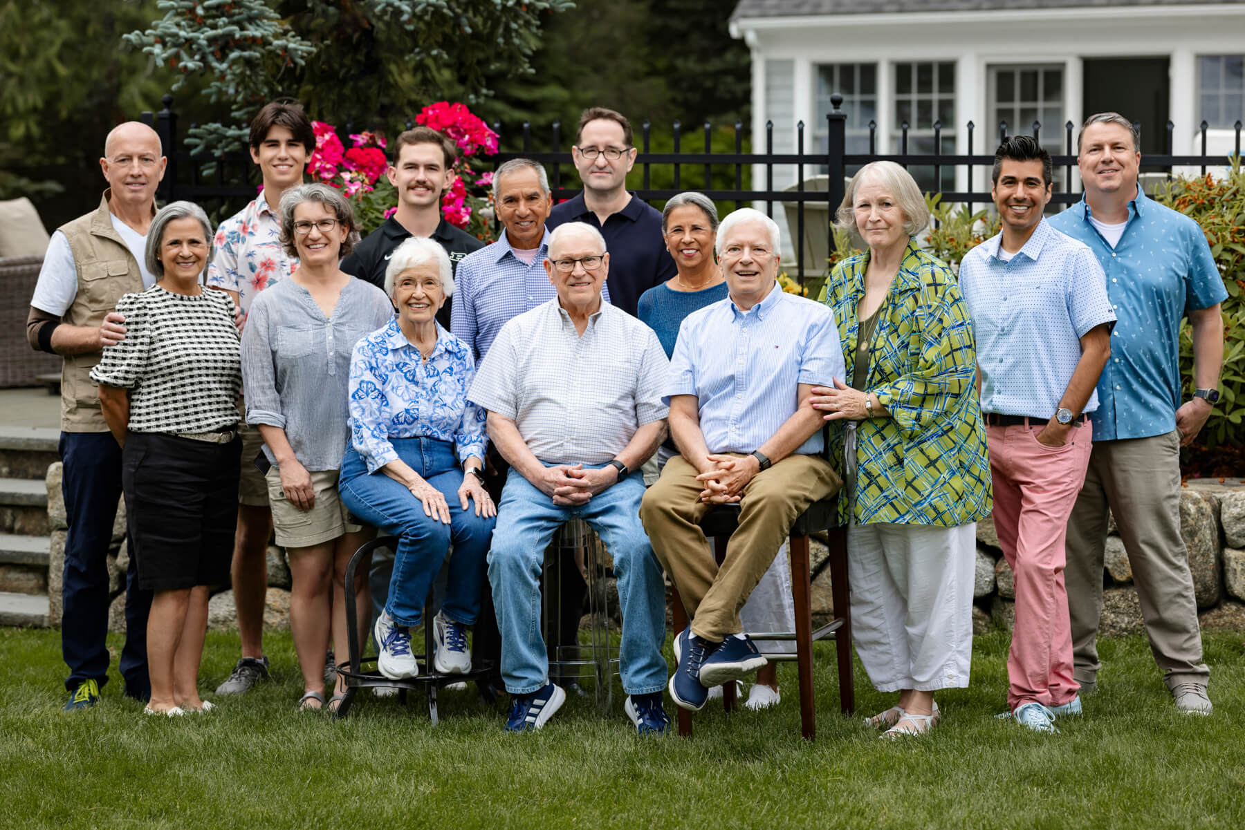 Extended Family photo with grandparents, siblings and nephews at Boston, Massachusetts