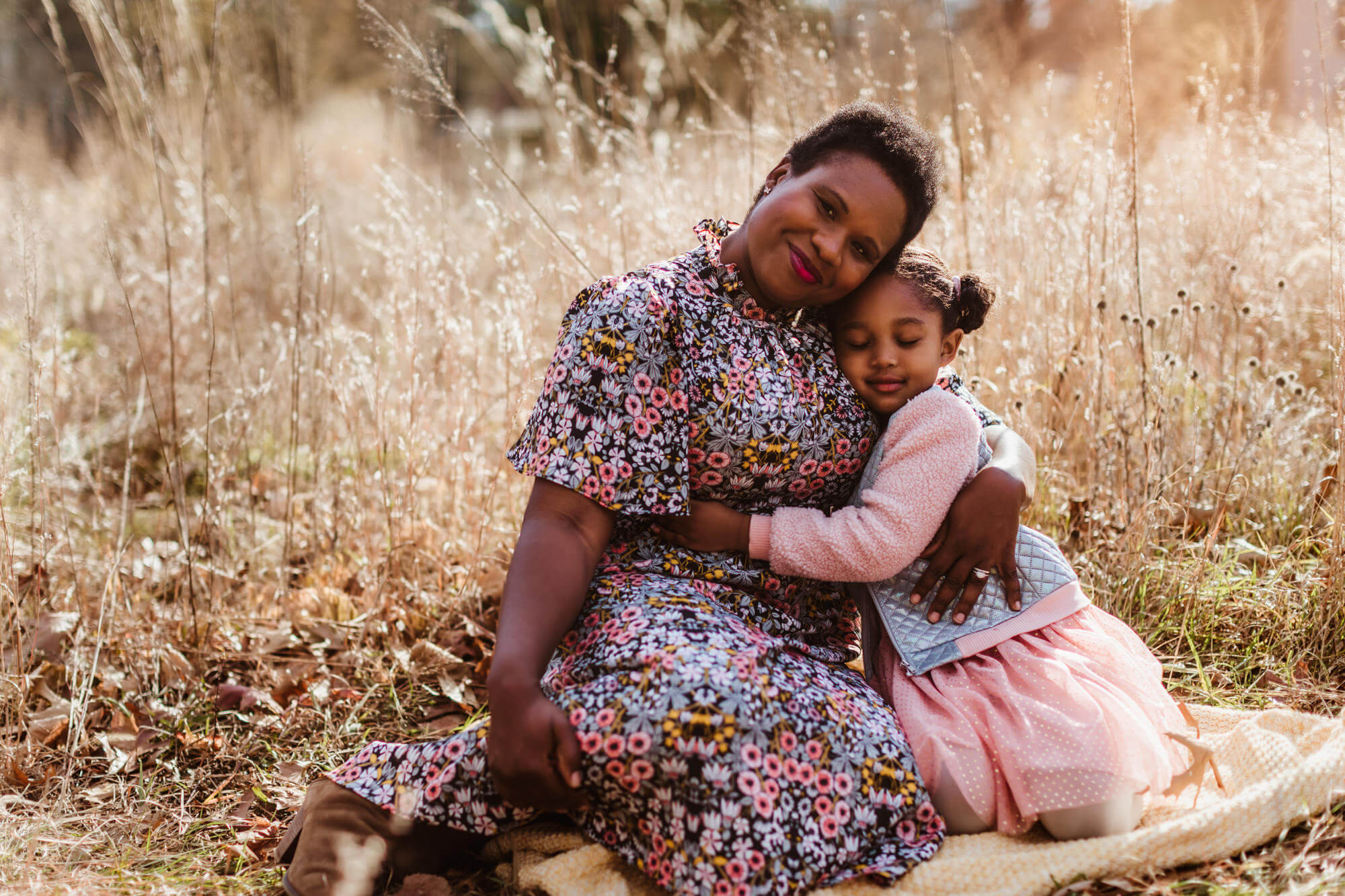 Fall - Boston Family Photographer - black family mom hug