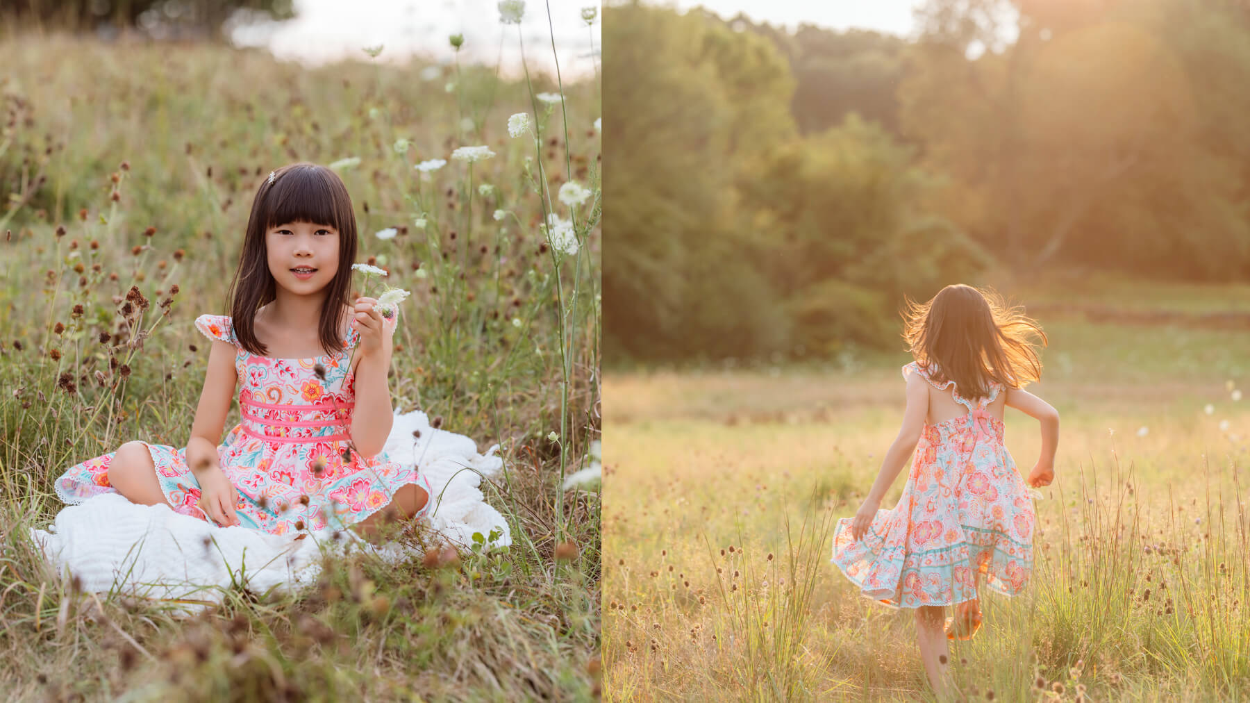 Girl collage with a candid and posed portrait, at Massachusetts