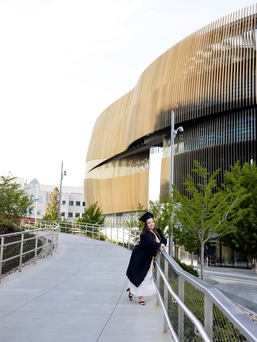 Graduation woman at Northeastern, in Boston, Massachusetts