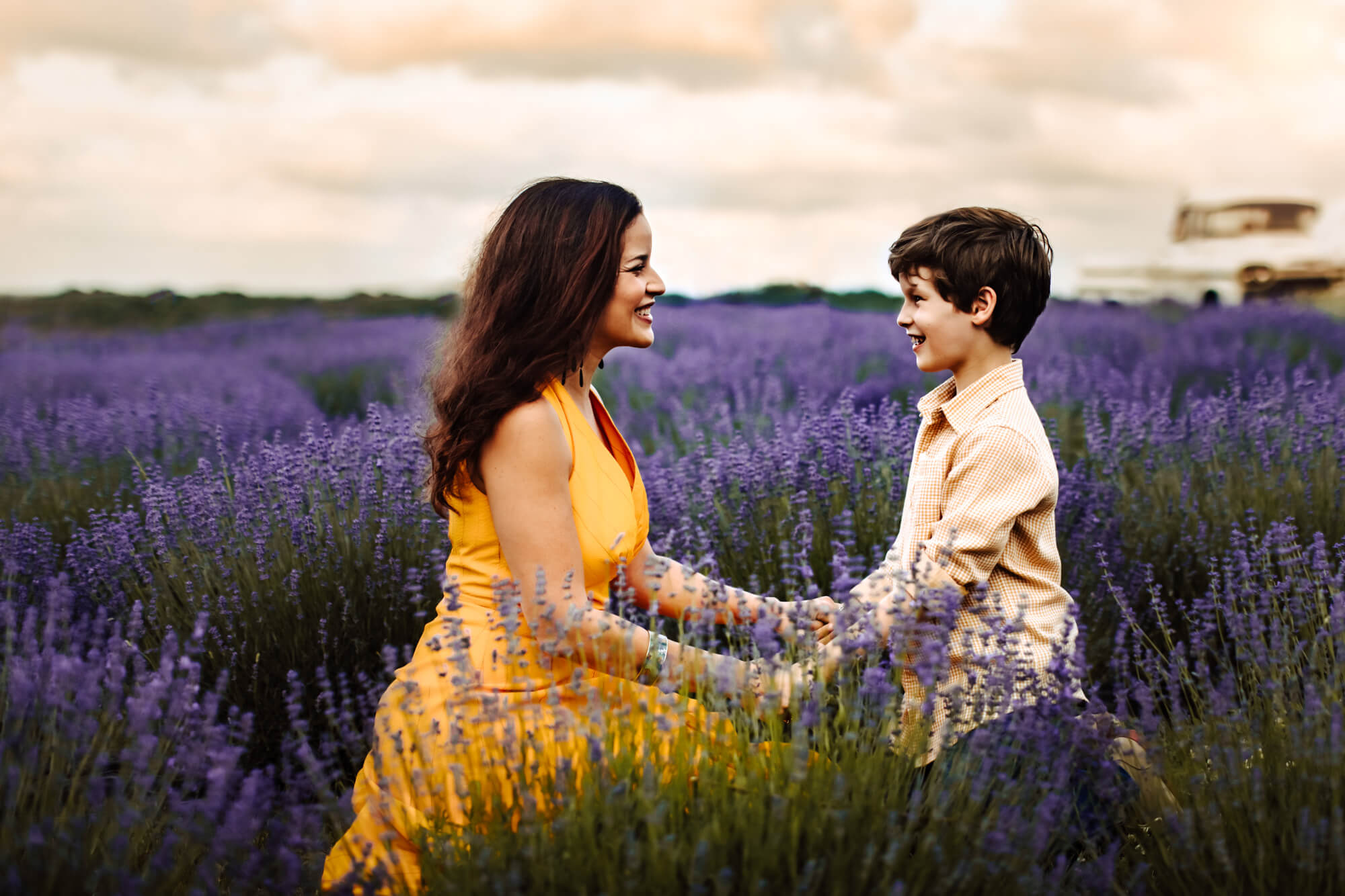 Lavender Farm Spring Boston Family Photographer- Andre Toro Photography - mom and boy