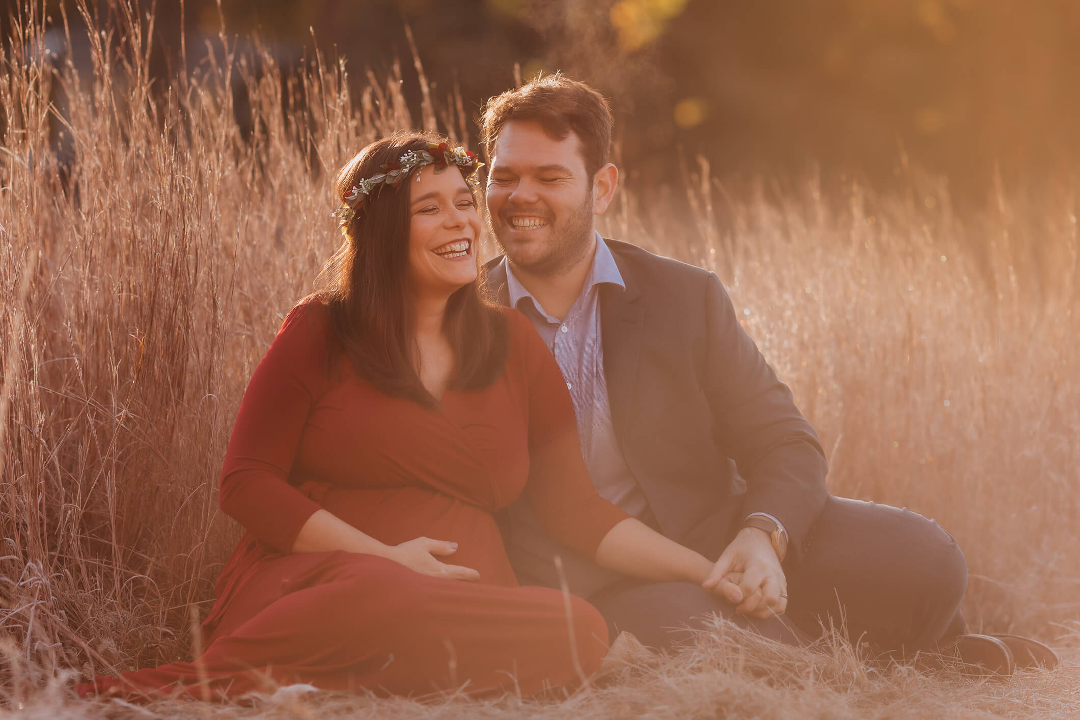 mom with a red gown and crown during Pregnancy Maternity Photography - Fine Art Portraits, Boston