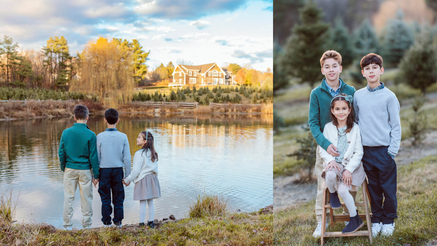 Siblings Collage with candid and posed portraits, at Boston, Massachusetts