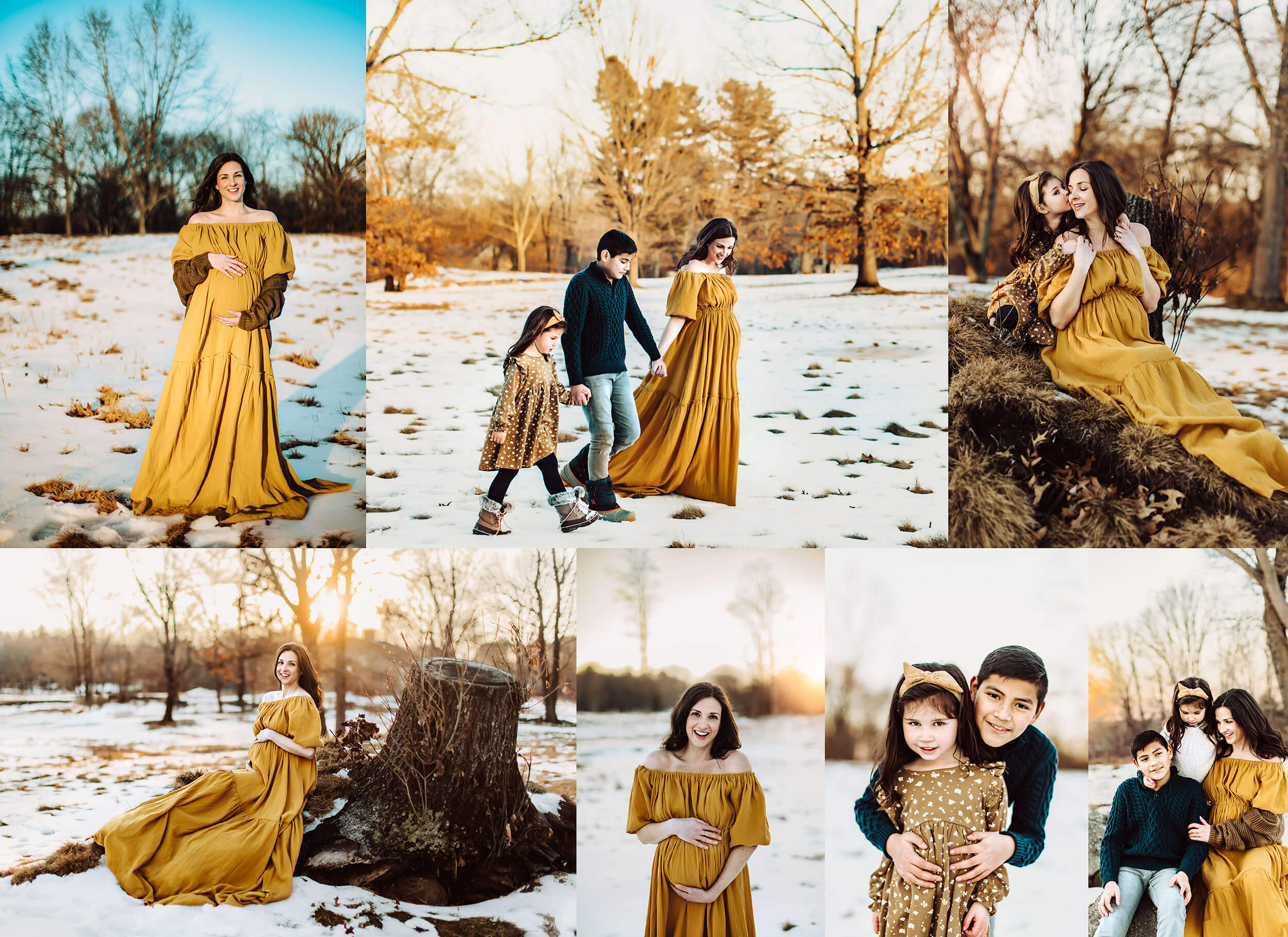 Winter Collage - Snow Photos - Andre Toro Photography - Boston - Maternity