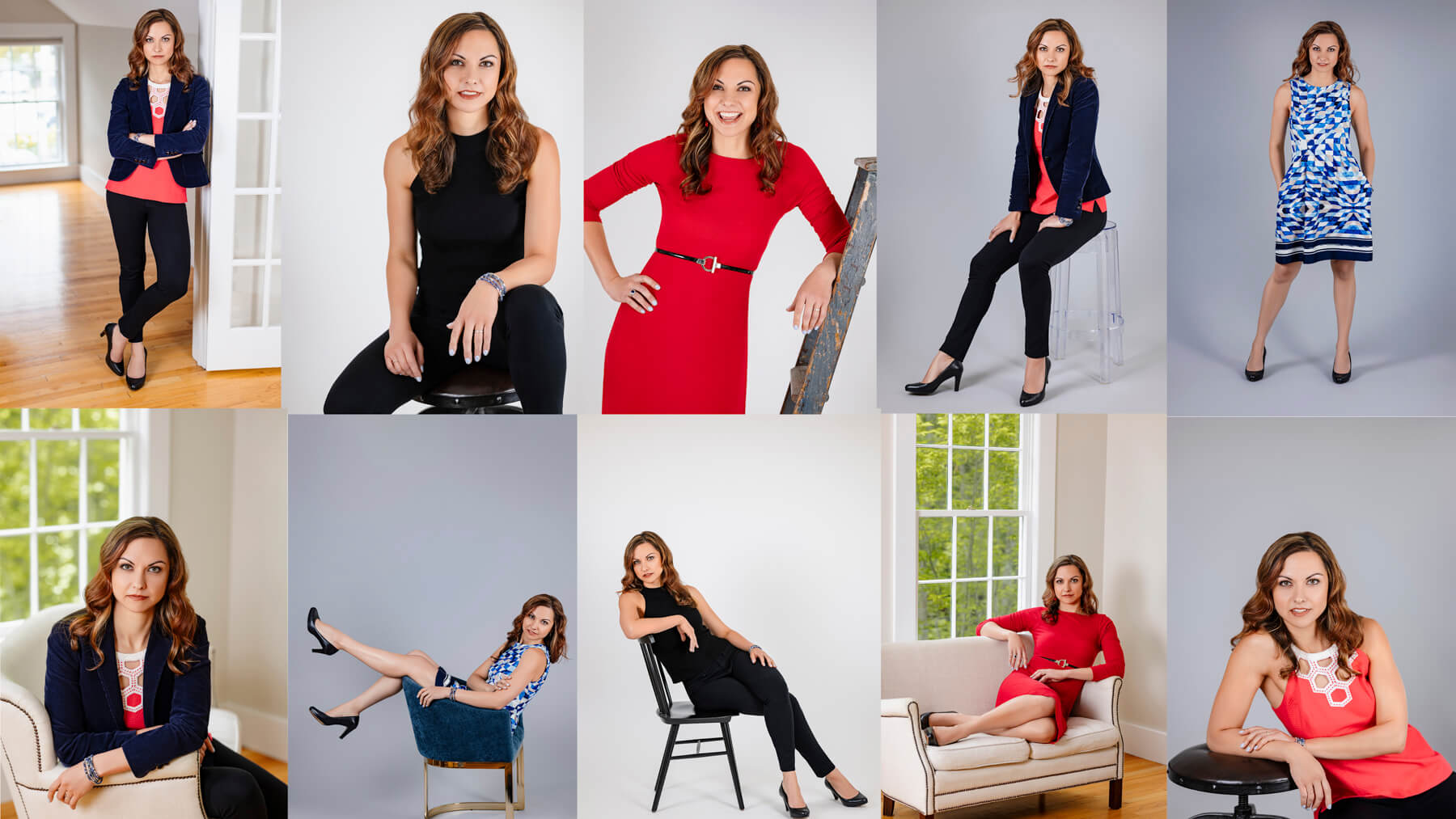 Woman personal branding collage at Photography Studio in Lexington, Massachusetts