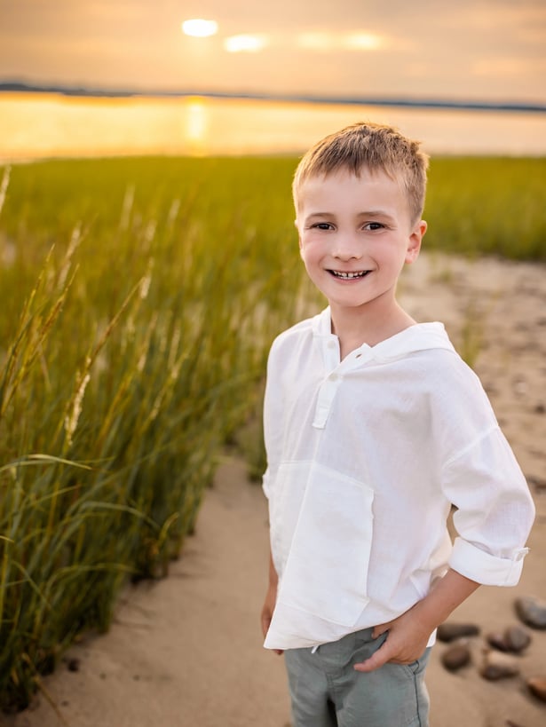 beach_young boy smiling - best family beach pictures duxbury beach, at Massachusetts