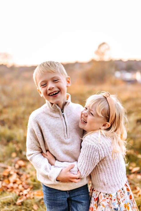 fall_brother and sister - autumn family photoshoot in Boston