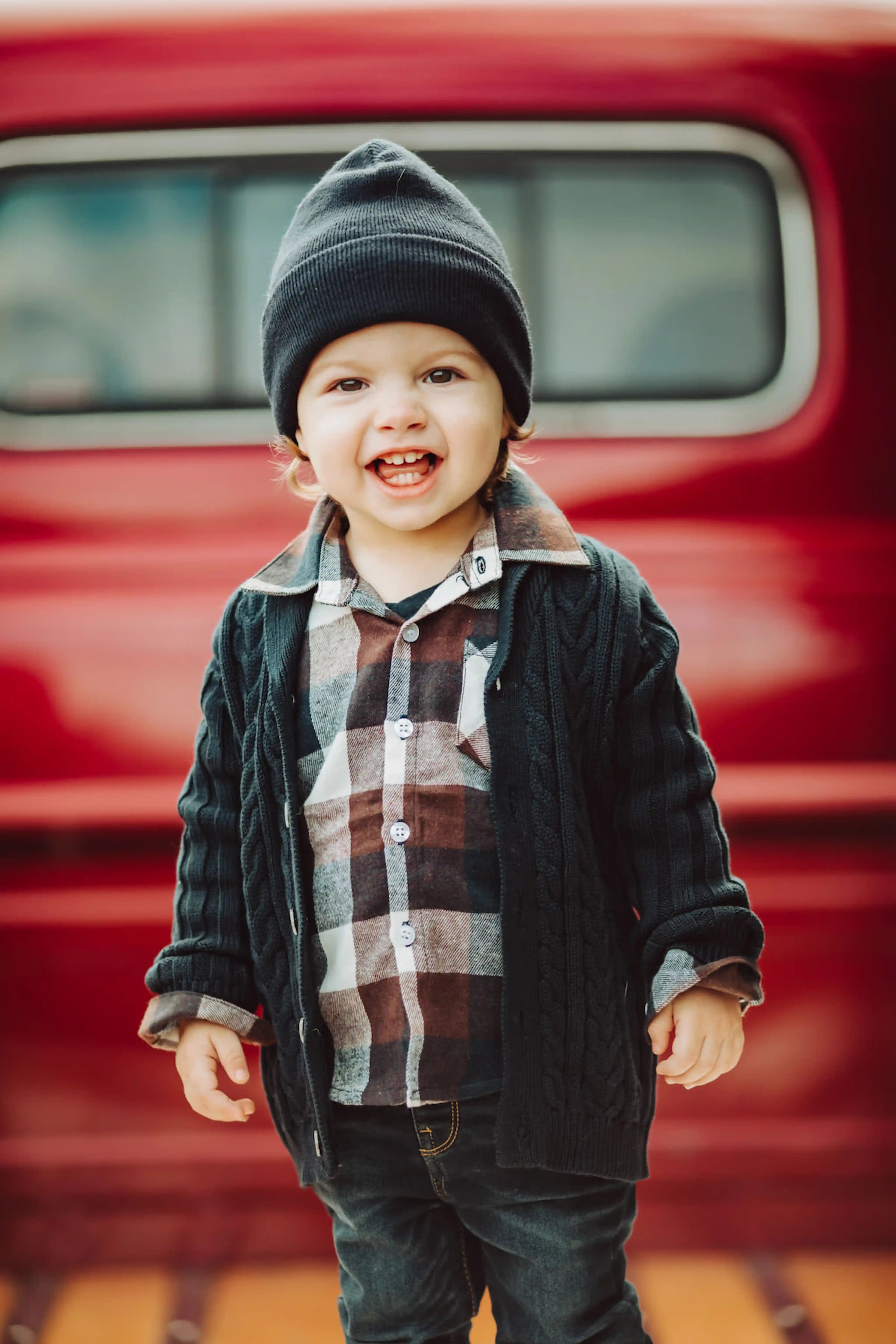 family photography_Baby Boy - Red Truck family shoot in Massachusetts