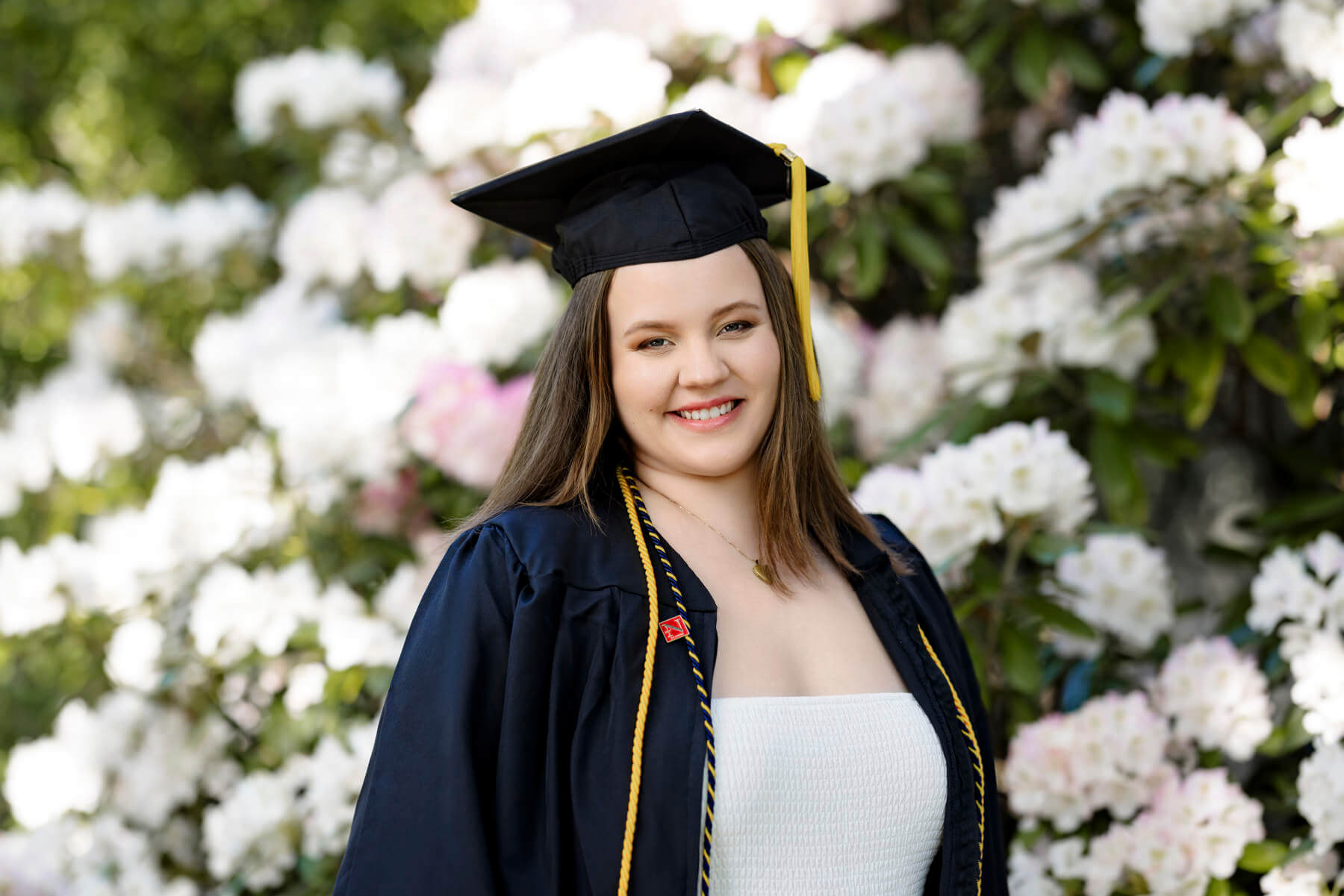Northeastern graduation portraits of girl at Boston, Massachusetts