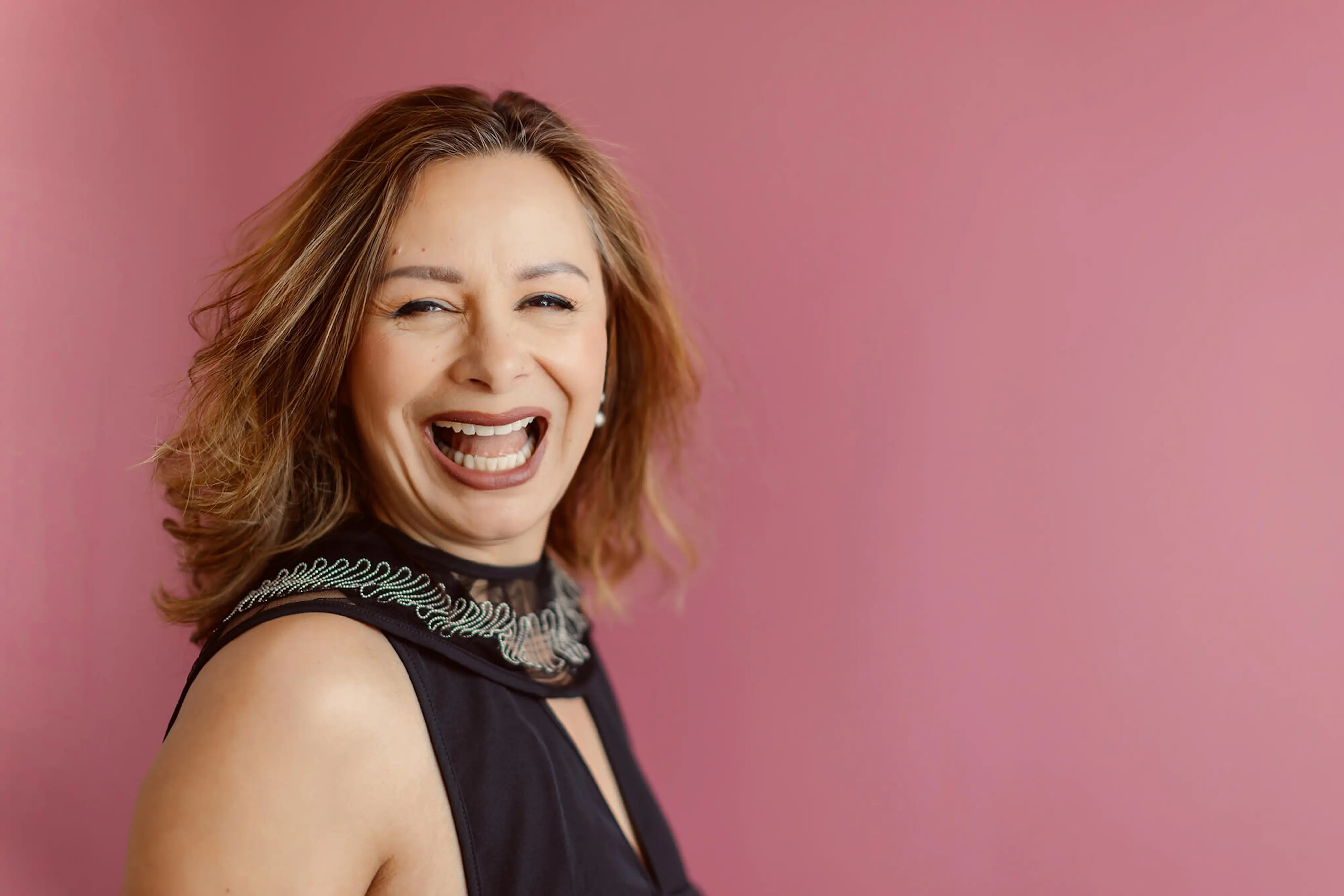 studio_Woman Laughing Portrait - 40 over 40 Photography in Massachusetts