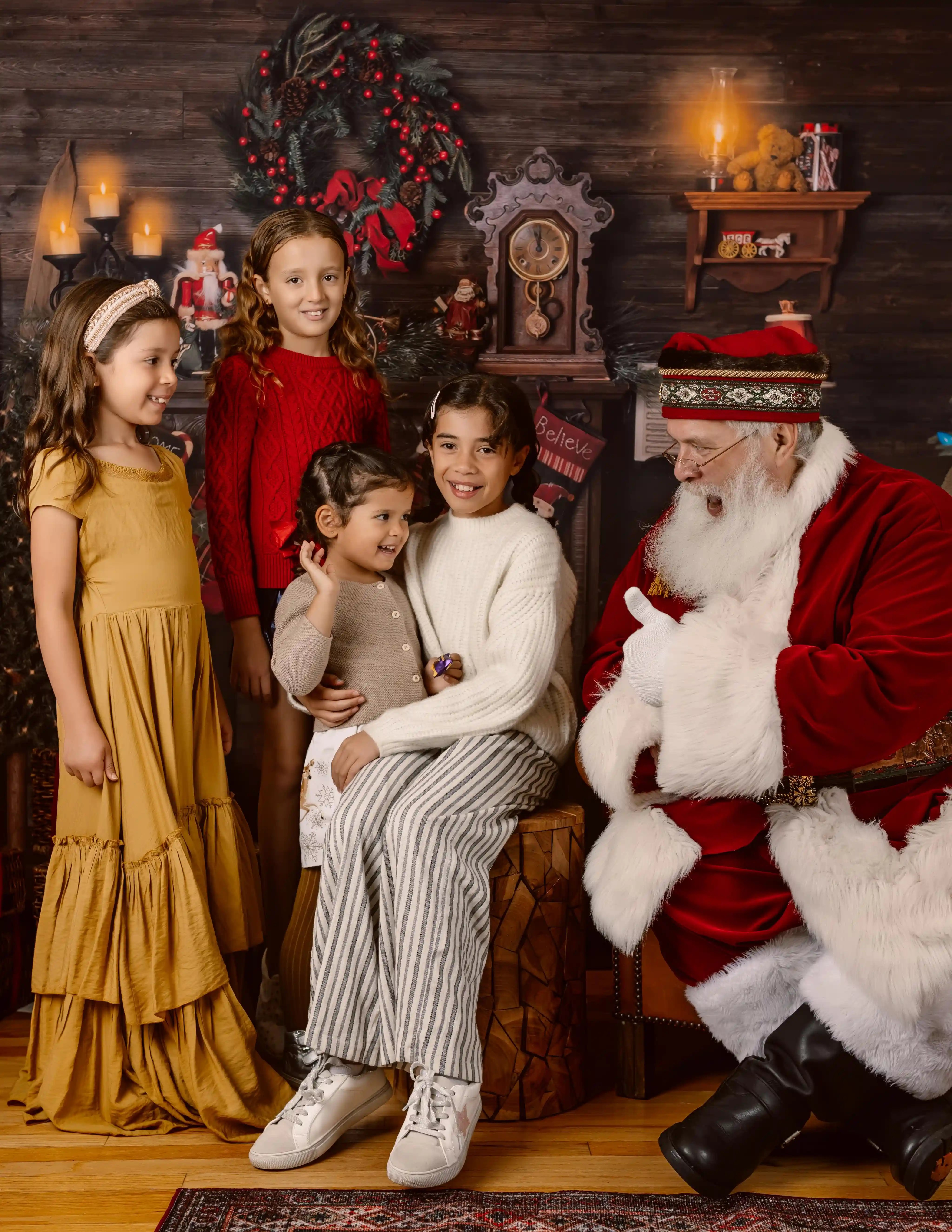 studio_siblings with santa - family photo with santa