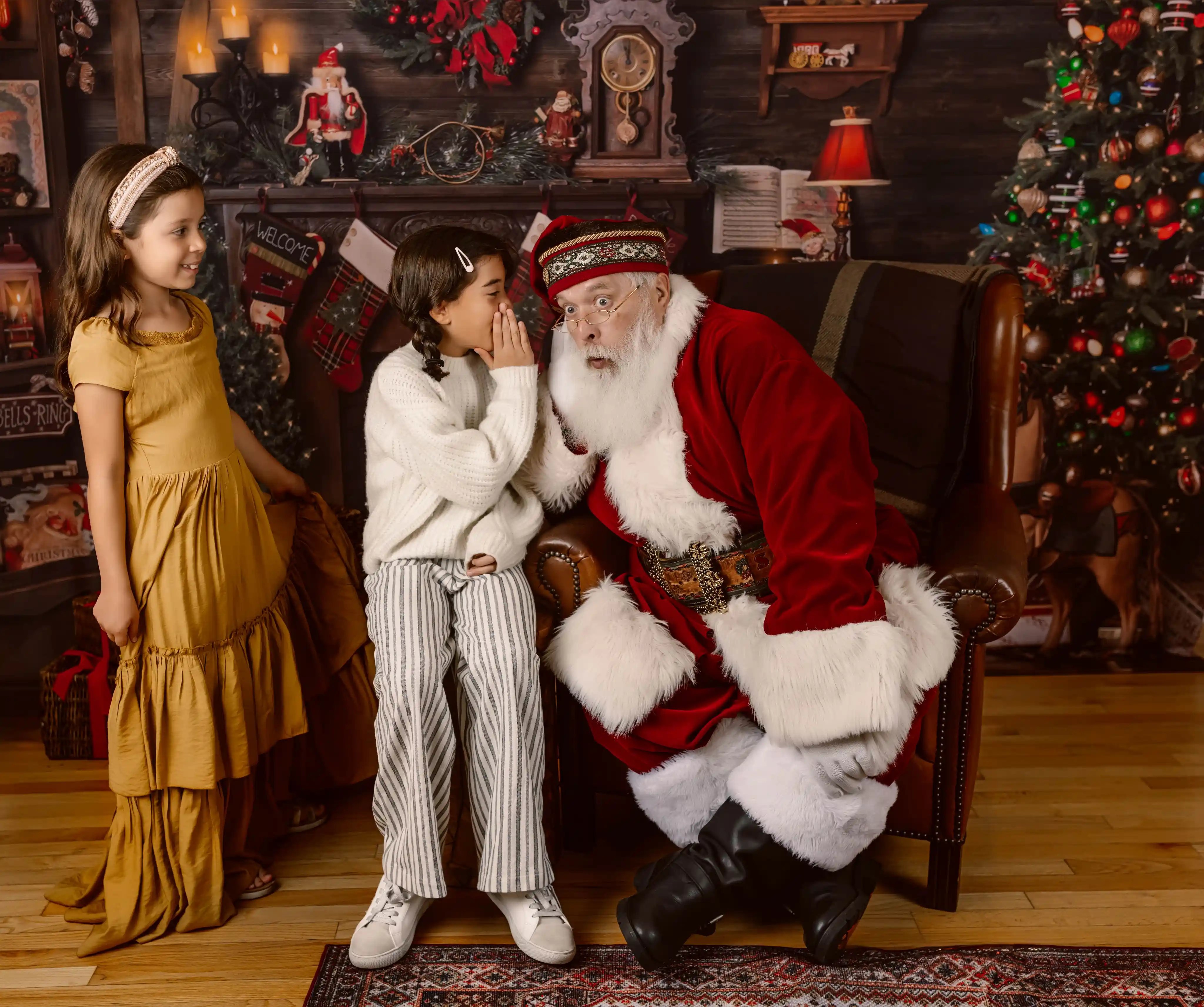 studio_two children with santa - family photo with santa