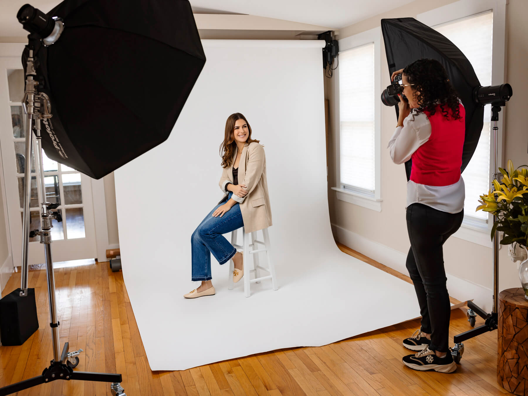 Behind the scenes- headshots session in studio in Boston Behind the scenes- headshots session in studio in Boston